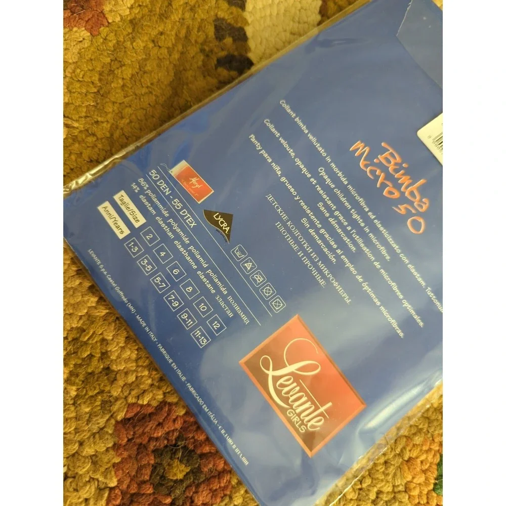 New Levante Italy STOCKINGS CHILD SIZE Blue BluMarine Size 6 -‎ 5/7 Years